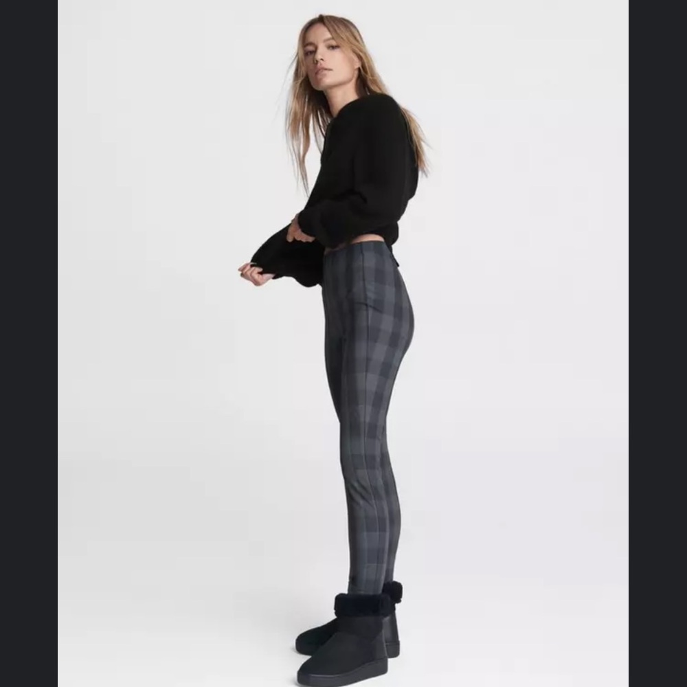 RAG & BONE SIMONE Gray Plaid High Waist Ankle Slim Fit Trouser Pants 10